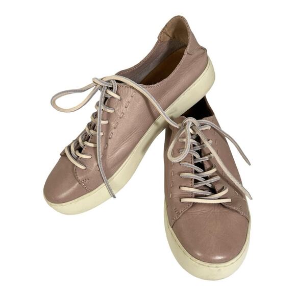 Frye Lena Dusty Rose Leather Lace Up Platform Sneaker Size 9 - Picture 1 of 10